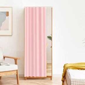 Floor Mirror Cover Full Length Mirror cover,64 "H x 24 “W(Cover Only) Dustproof,Scratch Resistant,No Drilling Required, Easy Installation,Nano Bonded Track,Pink Knit Fabric-Pink