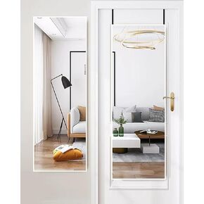 48"x 14" Door Mirror, Full Length Mirror Wall Mounted, Over The Door Mirror, Full Body Mirror, Hanging Mirror Rectangle - Black