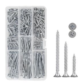 Black Drywall Screws Assortment Kit,#6 (3/4",1",1-1/4",1-1/2",2"),230pcs Fine Thread Sheetrock Screws Phillips Drive, wood screws, 5 Sizes