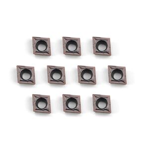 Carbide Turning Inserts CCMT09T304 CCMT32.51 Lathe Turning Tool Holder Indexable Inserts for Steel Metal Machining, 10 Pieces