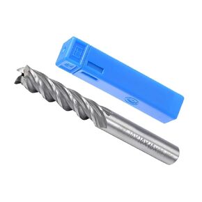 4-Flute Spiral End Mill Bits, 10mm Diameter 45mm Length, High Speed Steel Straight Milling Cutter with Storage Case- (Applications: for Plywood Hardwood Plastic),