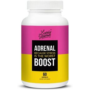 LIVELY VITAMIN CO. Adrenal Boost - Immune - Stress - Anxious - Memory - Focus - Nervousness - Rest - Sleep - Ashwagandha - Black Maca - Rhodiola - Ginseng - 60 Vegetarian Capsules