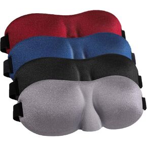 Sleep Mask for Side Sleeper 4 Pack, 100% Light Blocking 3D Sleeping Eye Mask, Soft Breathable Sleep Eye Mask for Men Women, Relaxing Zero Pressure Night Blindfold