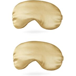 PATIKIL Silk Sleep Mask, 2 Pack Soft Satin Eye Protective Mask Blackout Eye Cover with Elastic Straps for Side Sleeping Women Men Travel, Black