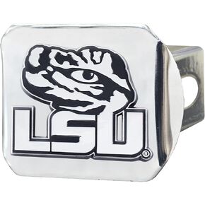 FANMATS 14972 LSU Tigers غطاء وصلة ربط معدنية من الكروم مع شعار معدني ثلاثي الأبعاد من الكروم