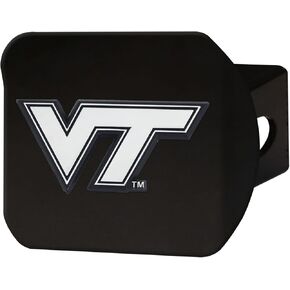 FANMATS 21053 Virginia Tech Hokies غطاء معدني أسود مع شعار معدني كروم ثلاثي الأبعاد