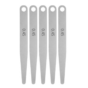 5pcs Feeler Gauge 0.45mm Thickness Gauge 65MN Steel Metric Gap Measuring Tool, Single Blade