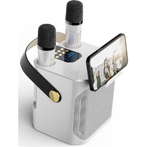 Portable Karaoke Machine with 2 Wireless Karaoke Microphones for Adults and Kids, Singing Machine Bluetooth Karaoke System for Home Party, Meeting (Black)
