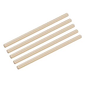 DMiotech 5Pack 50mm x 2mm, Brass Solid Round Rod, Brass Rod Lathe Bar Stock for RC Model DIY Craft