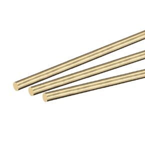 MECCANIXITY Brass Rod,Brass Solid Round Rod 5mm,1/5 inch Diameter 400mm Length Lathe Bar Stock for RC Model Airplane Helicopter DIY Craft Pack of 4
