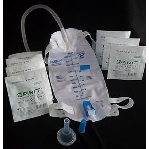 Urinary Incontinence Kit -One-Week, 7-Condom Catheters Self-Seal External 36mm (Large), Premium Leg Bag 1000ml Tubing, Straps & Fast and Easy Draining.
