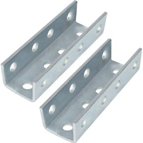 2 PCS U Shaped Splice Fittings Strut Connector Bracket External Channel Coupler, 7 Gauge Metal Strut Channel Joiner Support Fit for 1/2" Bolt in 1-5/8" Strut Channel, Steel Electrogalvanized
