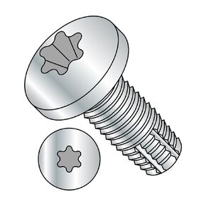 Small Parts 1424FTP Steel Thread Cutting Screw, Zinc Plated Finish, Pan Head, Star Drive, Type F, 1/4"-20 Thread Size, 1-1/2" Length (Pack of 25)