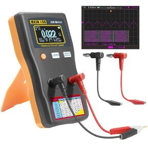 Wisamic V2 Automatic Range Switching, Meter Capacitor Tester, Low Ohm Meter Up to 0.01 to 100R, Alligator Clip and SMD Test Clip Supporting Capacitance Meter Measurement in The Line.