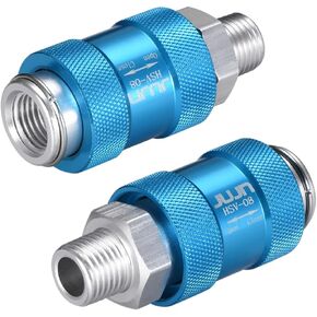 uxcell Speed Control Valve Aluminum HSV-08 G1/4 Thread Pneumatic Flow Control Manual Hand Slide Valve 3Pcs
