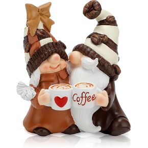 Coffee Gnomes Coffee Bar Decor Accessories Spring Summer Gnome Decorations Gifts Fall Gnomes Decorations for Home Tiered Tray Table Ornaments Indoor