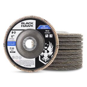 BHA 6 Inch Zirconia Abrasive Flap Discs Angle Grinder Wheels for Deburring, Blending, Rust Removal, Grinding Metal or Sanding Wood Type 27, 6" x 7/8" - 10 Pack (36 Grit)