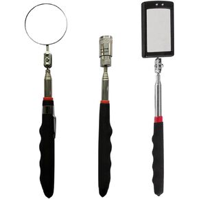 Telescopic inspection mirror with 2LED lights, telescopic mirror round mirror, telescopic magnetic pickup with LED lights tool kit.