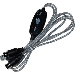 HQRP USB in-OUT MIDI Interface Cable Converter PC to Music Keyboard Adapter Cord works with YAMAHA PSR-225GM 61 Key Educational Keyboard