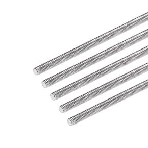 uxcell 5Pcs M3 x 200mm Fully Threaded Rod 304 Stainless Steel Right Hand Long Screws Threads Used for Screw into Hangers and U-Bolts