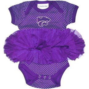 NCAA Kansas State Wildcats Children Girls Pin Dot Tutu Creeper,18 mo,Purple