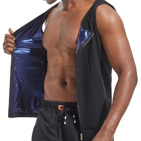 Sauna Sweat Suits Shirt Waist Trainer for Men Compression Vest Workout Shapewear Excersize Zipper Sweat Enhancing