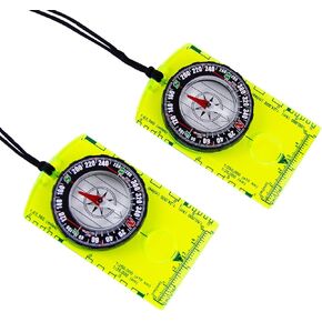 2 Pieces Orienteering Compass, Superior Hiking Survival Compass for Kids, Hiking Backpacking Compass Scouts Navigation Compass Waterproof Map Reading Compass for Outdoor Camping