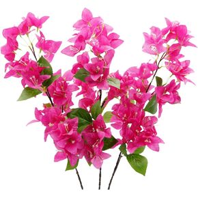 3Pcs Artificial Flowers Bougainvillea Silk Bougainvillea Artificial Branches Faux Flower Stems Realistic Fake Bougainvillea Vines for Garden Wedding Centerpieces Home Accents and Table Runner