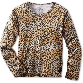Hot Chillys Girl's Peach Skins Print Crew Neck Top