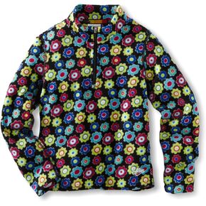 Hot Chillys Girl's Print Fleece Zip Top