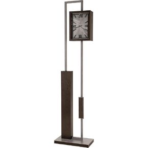 Howard Miller Coeur d'Alene Grandfather Clock II 549-654 – لمسة نهائية من خشب البلوط الداكن، ساعة أرضية غرفة المعيشة، بندول مطلي بالفحم، انزلاقات أرضية، إضاءة LED