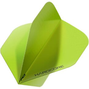 RED DRAGON Hardcore Fluoro Green Extra Thick Standard Dart Flights - 5 sets Per Pack (15 Dart Flights in total)