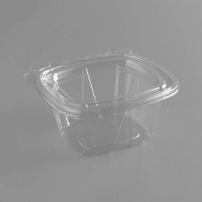DART CH6DEF 6 oz Tamper-Resistant Clear Hinged Container with Flat Lid (Pack of 400)