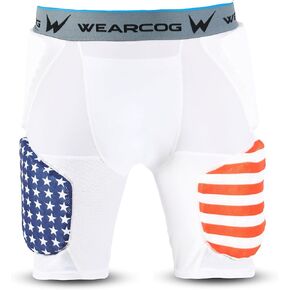 Premier Youth & Adult Football Girdle for Men's & Boy's | 5 Padded Integrated Football Pads with Hip, Tail, Thigh Pads and Cup Pocket