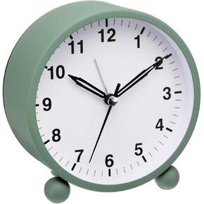uxcell Metal Quartz Alarm Clock, Black Alarm Clocks for Bedrooms, Adjustable Volume, Dimmable, Snooze, 12/24H