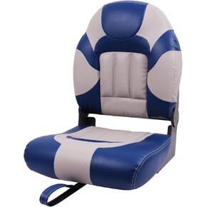 Deckpro Deluxe High Back Boat Seat, Fold-Down Fishing Boat Seat Grey/Red