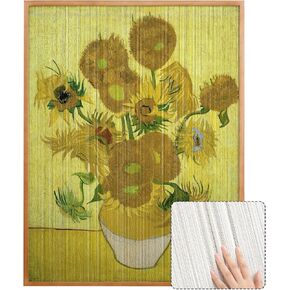 SHOXREM Van Gogh-Inspired Sunflowers String Wall Decor Tassel Painting: 16" H x 12" W Ideal for Living Room, Bedroom, Kids Room, Playroom