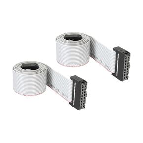 DMiotech 2 Pack 16Pin Type-C Long 60cm 2.54mm IDC Grey Wire Flat Ribbon Cable