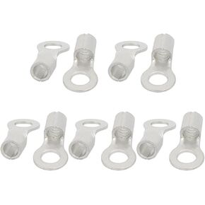 uxcell 10Pcs RNB8-6S Bare Ring Tongue Type Non Insulated Terminals for 8AWG Wire