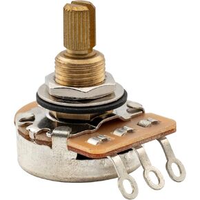Musiclily Pro A1Meg Full Brass Inch Sized Fine 24-Spline Split Shaft Pot Audio Taper Potentiometer for USA Electric Guitar Bass