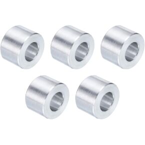 uxcell 5pcs Aluminum Spacer 3/8" Bore x 3/4" OD x 3/8" Length Screw Standoff Bushing Plain Finish Round Metal Spacer for 3/8 ID Screws Bolts and Rods