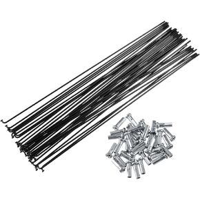 X AUTOHAUX 36 Pcs Bicycle Steel Spokes 14G Bike Spoke 259mm Length with Nipples for Most Bicycle