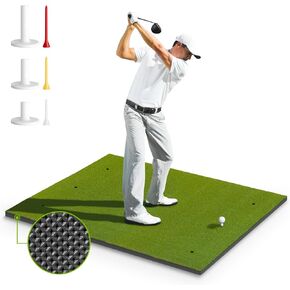 Golf Mat, Thickened Golf Hitting Mat: Pro Premium Golf Hitting Mat for Indoor & Outdoor Practice, Golf Training Swing Chipping Driving Artificial Turf Mats with Non-Slip Base, Gifts for Men/Boy