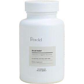 Perelel Bloat Relief - Digestive Health Supplement for Gut Health + Stomach Relief - Gluten, Soy and Dairy-Free + Non-GMO Botanical Blend with Organic Fennel, Ginger + Peppermint Leaf (30 Pills)