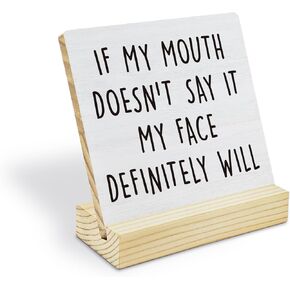 Funny Office Decor Wood Signs,Humor, Sarcasm Office Pranks Cubicle Decor Plaques,Home Office Desk Desktop Decor, Work Anniversary for Women, Gifts for Coworker Friends Boss Employee