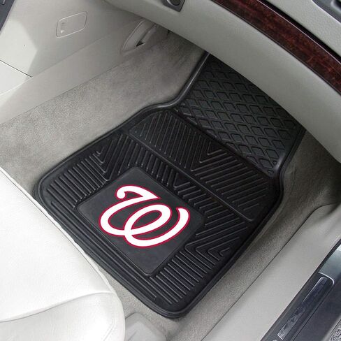 سجادات سيارة FANMATS 12347 MLB Washington Nationals للصف الخلفي - مجموعة من قطعتين، 14 بوصة. × 17 بوصة، حماية من جميع الأحوال الجوية، ملاءمة عالمية، تصميم خزان عميق، شعار الفريق المصبوب in Kuwait