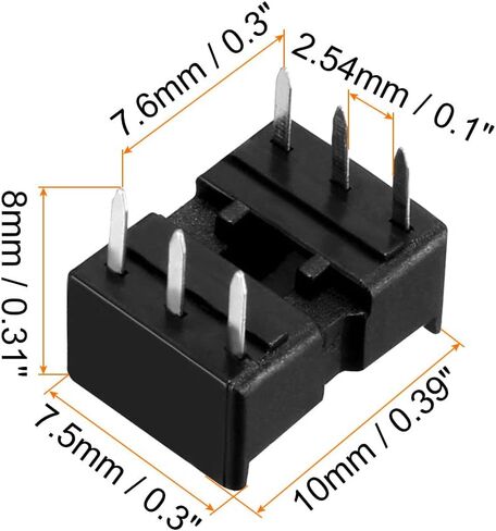 DIP IC Chip Socket Adapter Soldering [for PCB Circuit Board] - 2.54mm Pitch/6 Flat Pins/ 10 Pcs in Saudi Arabia
