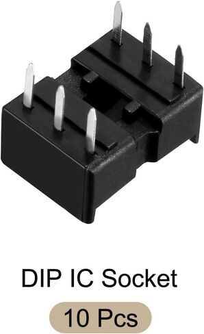 DIP IC Chip Socket Adapter Soldering [for PCB Circuit Board] - 2.54mm Pitch/6 Flat Pins/ 10 Pcs in Saudi Arabia