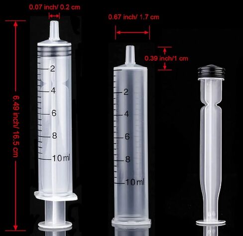 20 قطعة 10 مل حقنة بلاستيكية مع قياس للاستخدام الصناعي فقط مناسبة للقياس ونقل الري وإعادة التعبئة in Kuwait