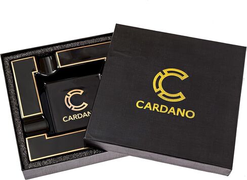 Cigar Ashtrays - Black Onyx Ceramic Ash Tray with Multiple Large Rests for Cigar or Cigarette - Functional Decor for Indoor & Outdoor Use - Luxury Cigar Ashtray Accessory for Men and Women Enthusiasts in Kuwait